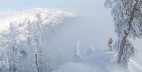 skier at Brundage ski resort in Idaho